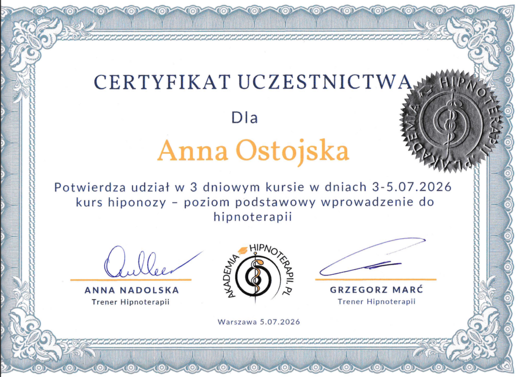 Kurs Hipnozy Poziom Podstawowy